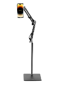 C137 metal floor cantilever 135CM high mobile phone/tablet bracket Black