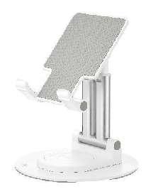 C139 Desktop 360° rotating metal round base stand White