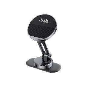 C150 Magnetic 360° rotating holder with metal base (with one large and one small round iron piece) Black