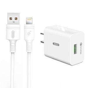 L36 QC3.0 USB charger with cable apple White