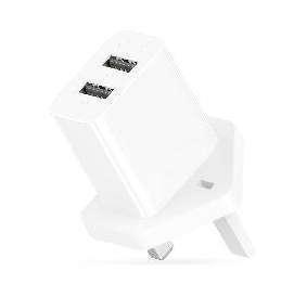 L109 (UK) Dual USB-A 2.4A Charger White