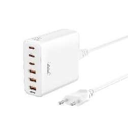 L133(EU) 75W GaN 3A+3C Desktop Fast Charger with 1.5M Power Cord White