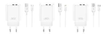 CE34 (EU) Dual USB-A 2.4A Charger Micro Kit (NB103) white