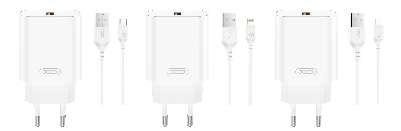 CE33 (EU) QC3.0 18W Single USB-A Fast Charger iP Set (NB103) white