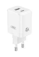 CE36(EU) 45W GaN Fast Charger (1USB-C 45W/1USB-A18W) White