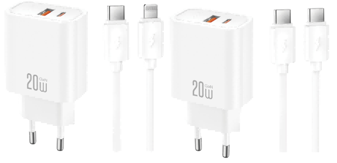 CE40(EU) 20W 1USB-A+1USB-C Fast Charging charger TYPE-C Set (NB299) White
