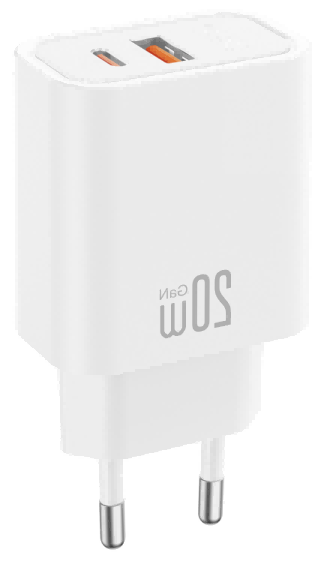 CE40(EU) 20W Fast Charging charger with 1 USB-A and 1 USB-C Ports White
