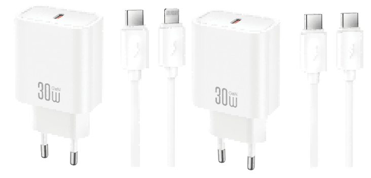 CE41(EU) 30W Single USB-C Fast Charging charger TYPE-C Kit (NB299) White