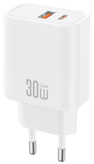 CE42(EU) 30W 1 USB-A + 1 USB-C Fast Charging Adapter White