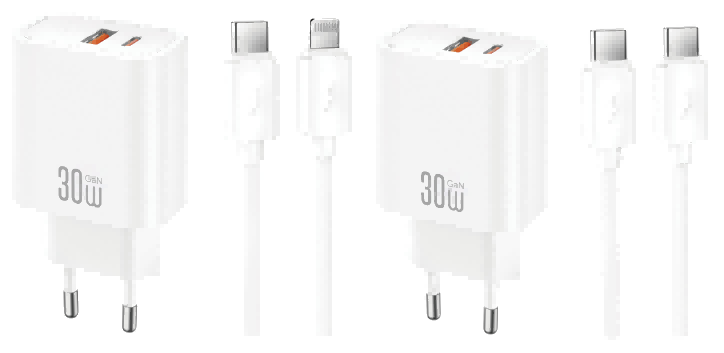 CE42(EU) 30W 1USB-A+1USB-C Fast Charging charger TYPE-C Kit (NB299) White
