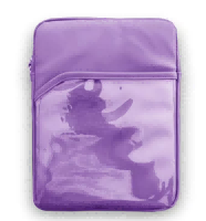 CB13 ipad tablet bag 10.9 inch semi-transparent front pocket purple