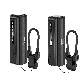 PR281(iP) Mini Flashlight Power bank with iP Charging Cable 5000mAh Black