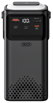 PR285 PD20W+QC22.5W Three Inputs and Six Outputs Comes with Four Cables + Lighting Fast Charging Mobile Power 30000mAh Black