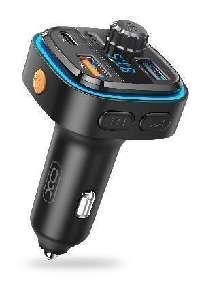 BCC08 Smart Bluetooth MP3 +5V3.1A Car Charger with Ambient Light Black